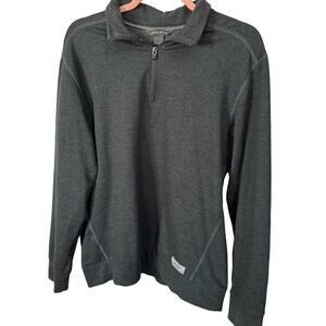 Eddie Bauer Pullover Men's Medium Long Sleeve Sweater Casual 1/4 Zip Gray Winter